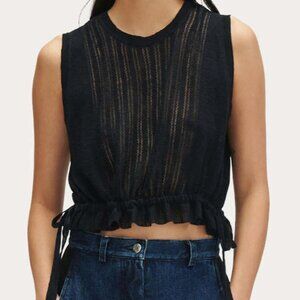 RACHEL COMEY aires top black mesh tank medium